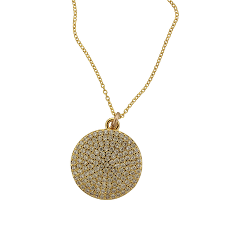 Pave Disc Necklace