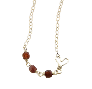 Sweet & Simple Heart Necklace - Sterling Silver & Garnet