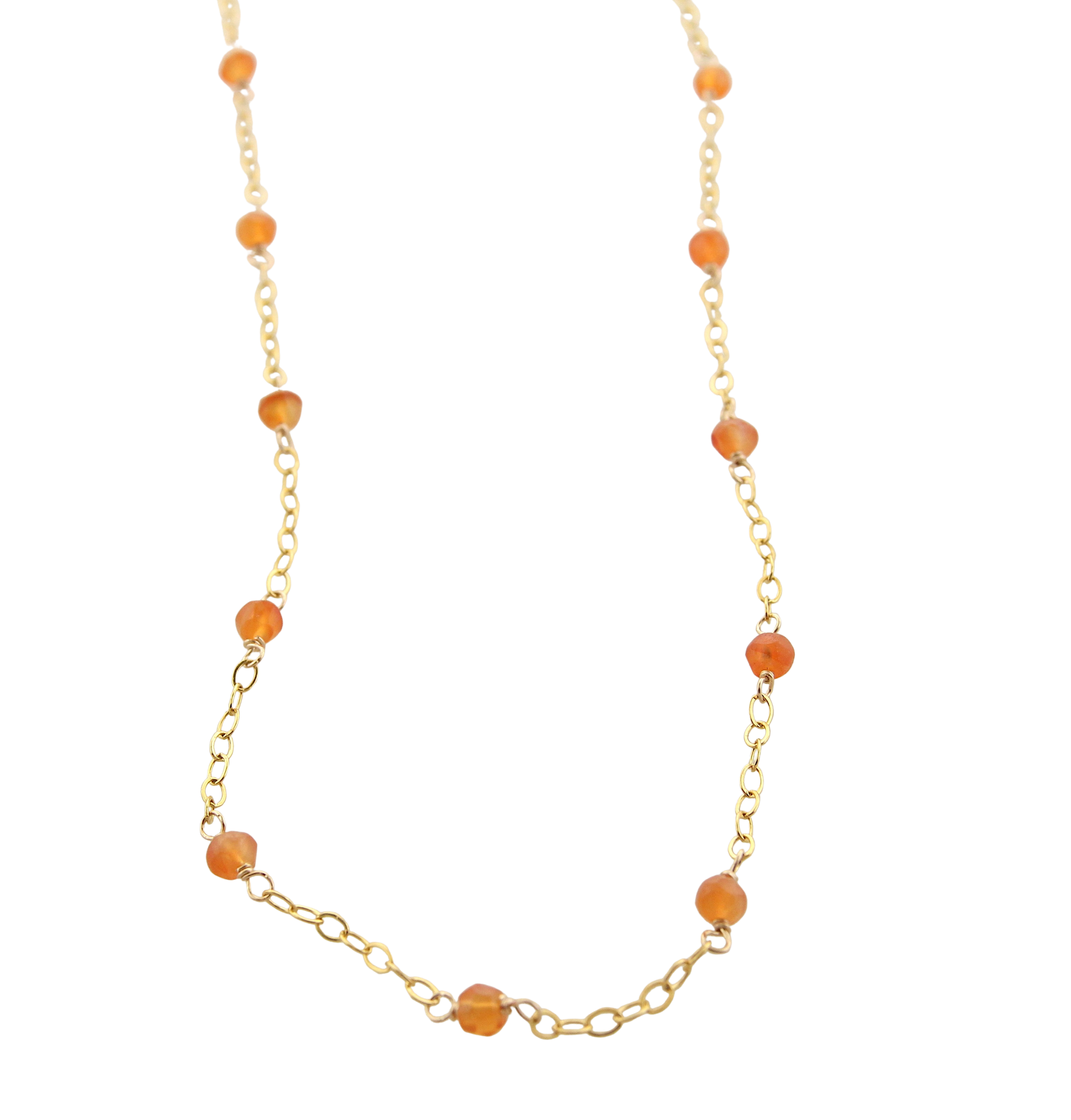 Capri - Carnelian Beaded Chain Necklace