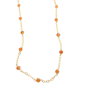 Capri - Carnelian Beaded Chain Necklace