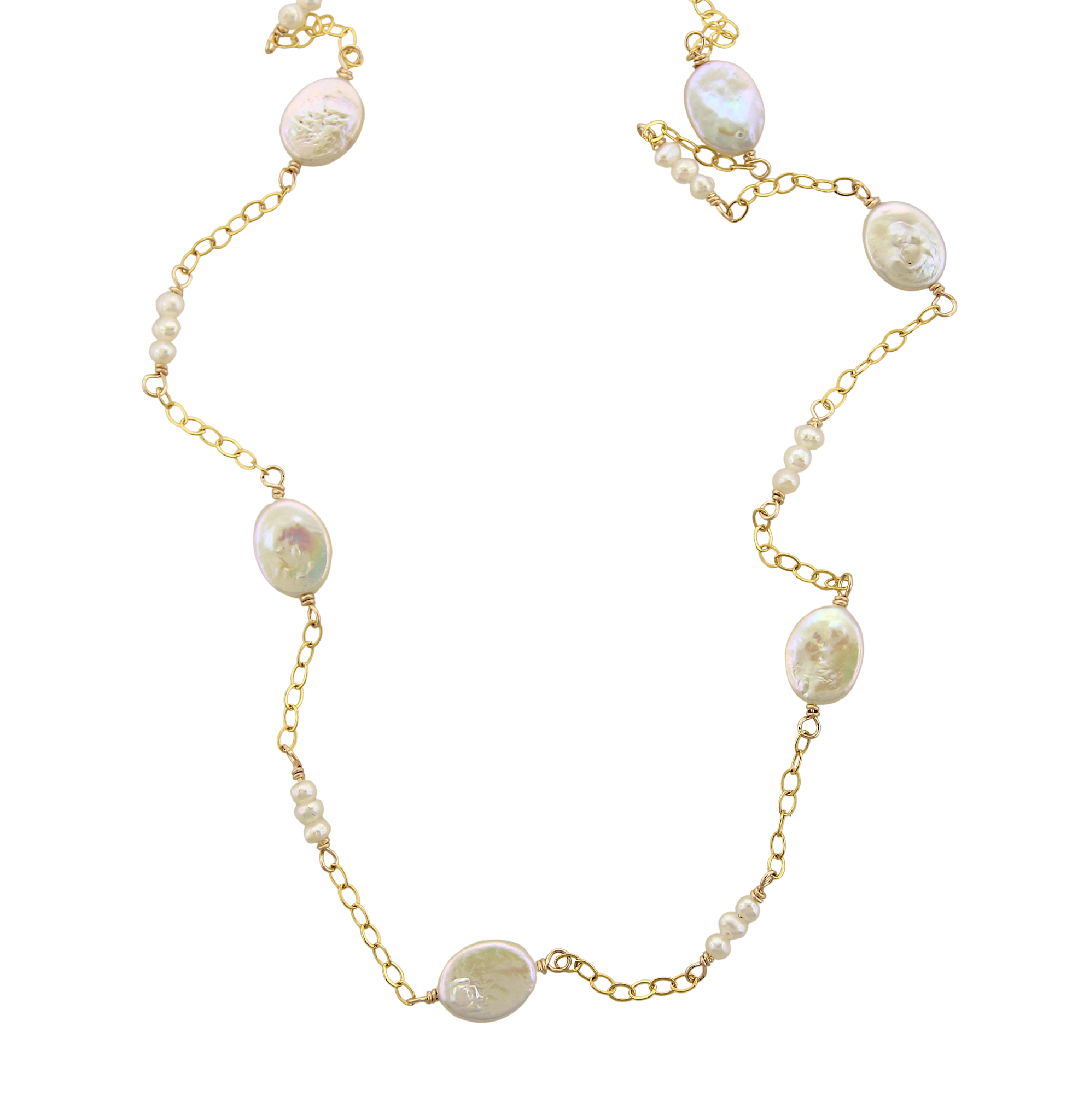 Belle - Freshwater Pearls on Gold filed Chain