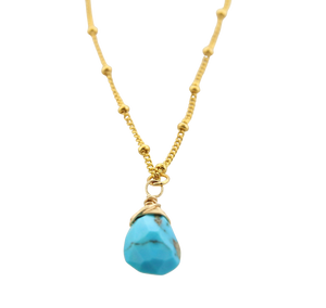 Gem Drop Necklace  - Turquoise