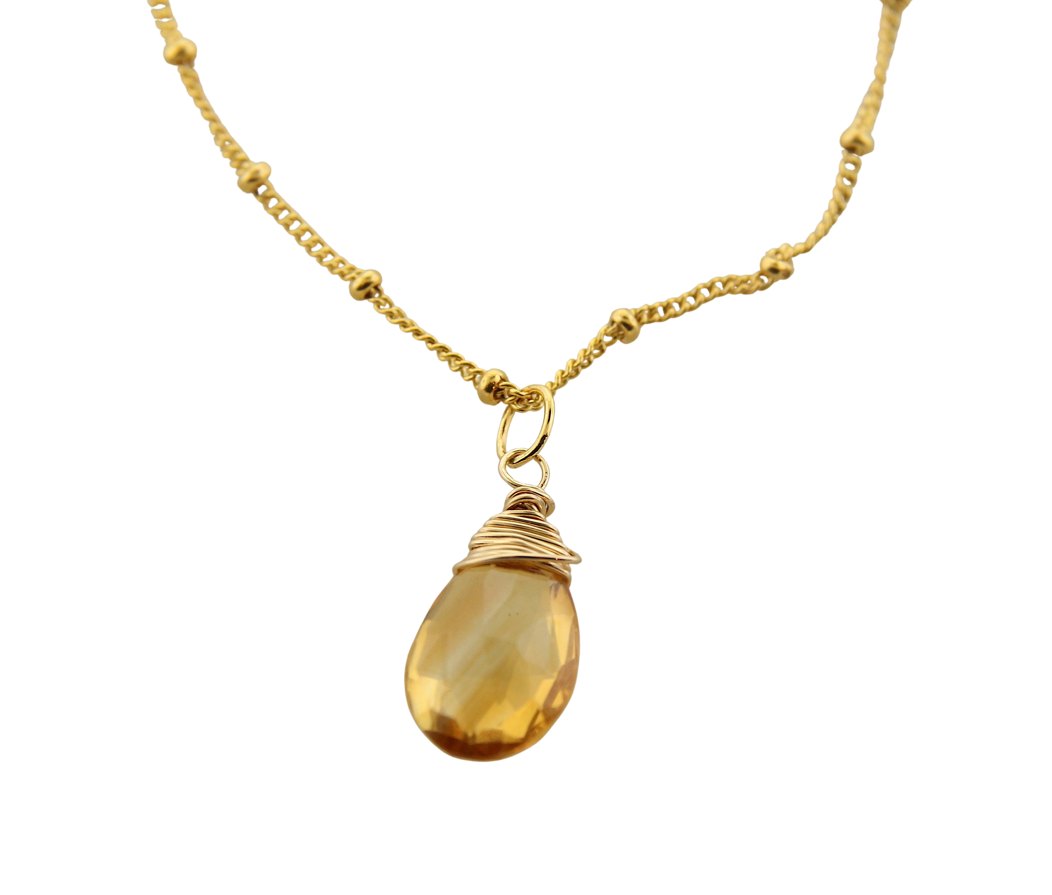 Gem Drop Necklace  - Citrine