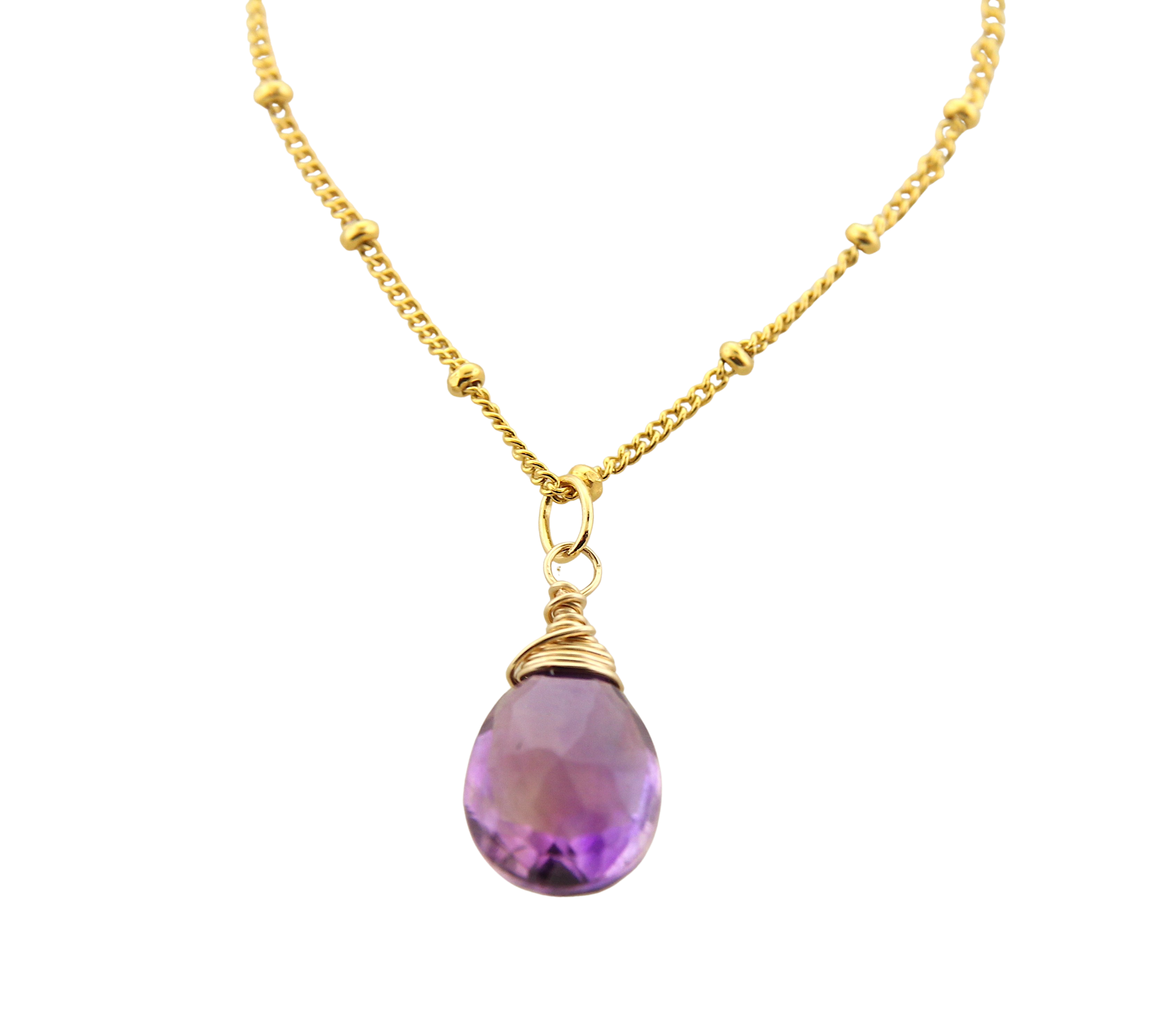 Gem Drop Necklace  - Amethyst