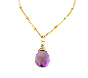 Gem Drop Necklace  - Amethyst