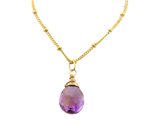 Gem Drop Necklace  - Amethyst