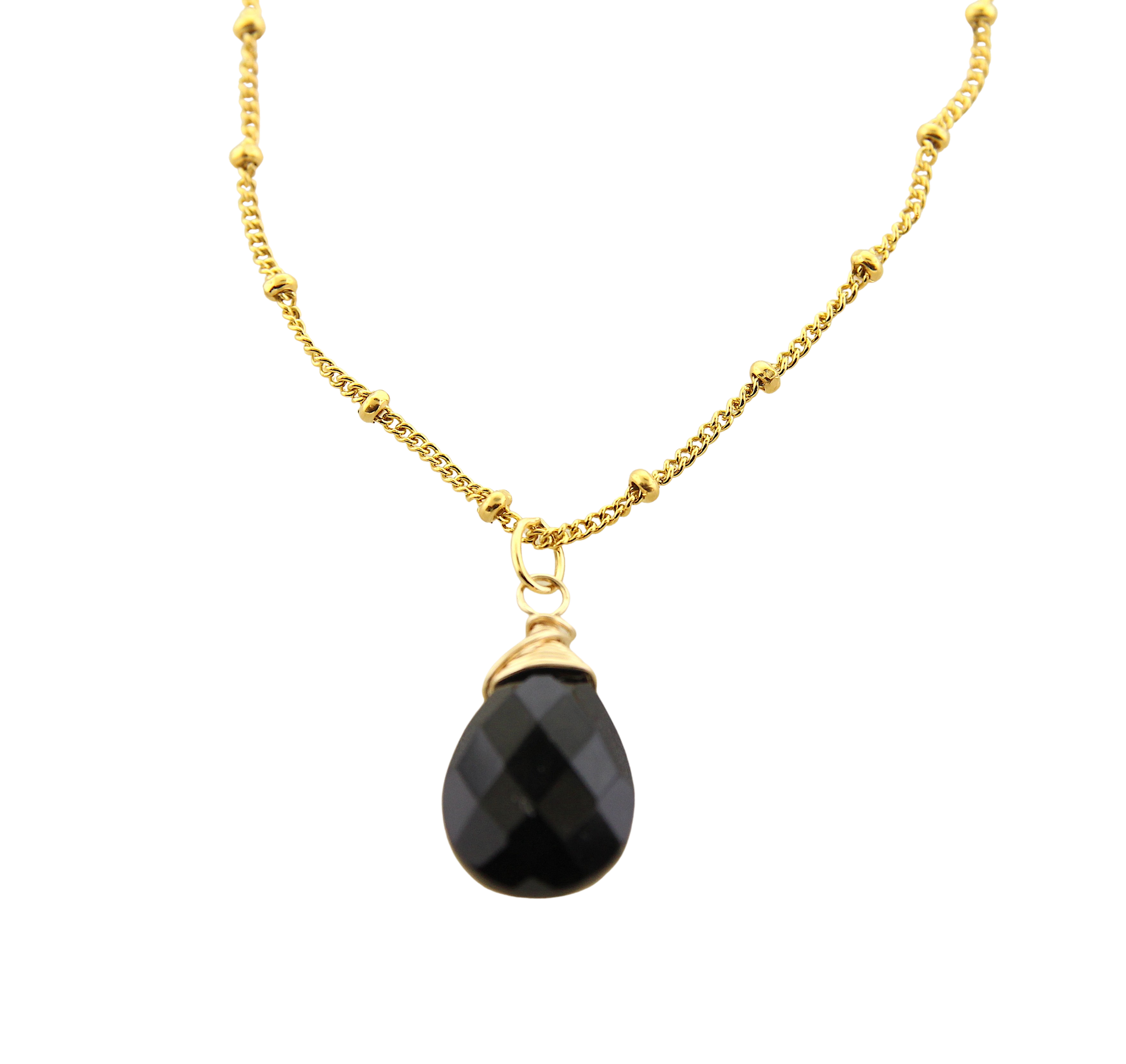 Gem Drop Necklace  - Black Onyx