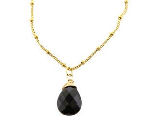 Gem Drop Necklace  - Black Onyx