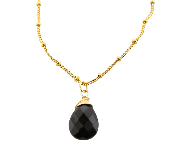 Gem Drop Necklace  - Black Onyx