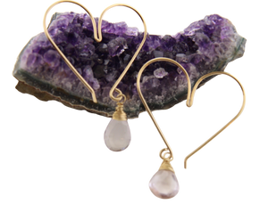 Heart Hoops - Medium Light Amethyst