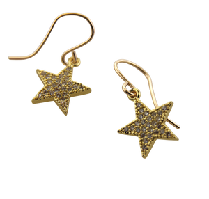 CZ Star Drop Earrings