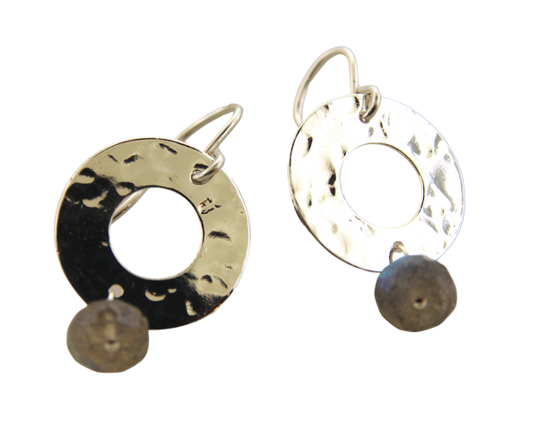 Hammered Circle Disc Earrings