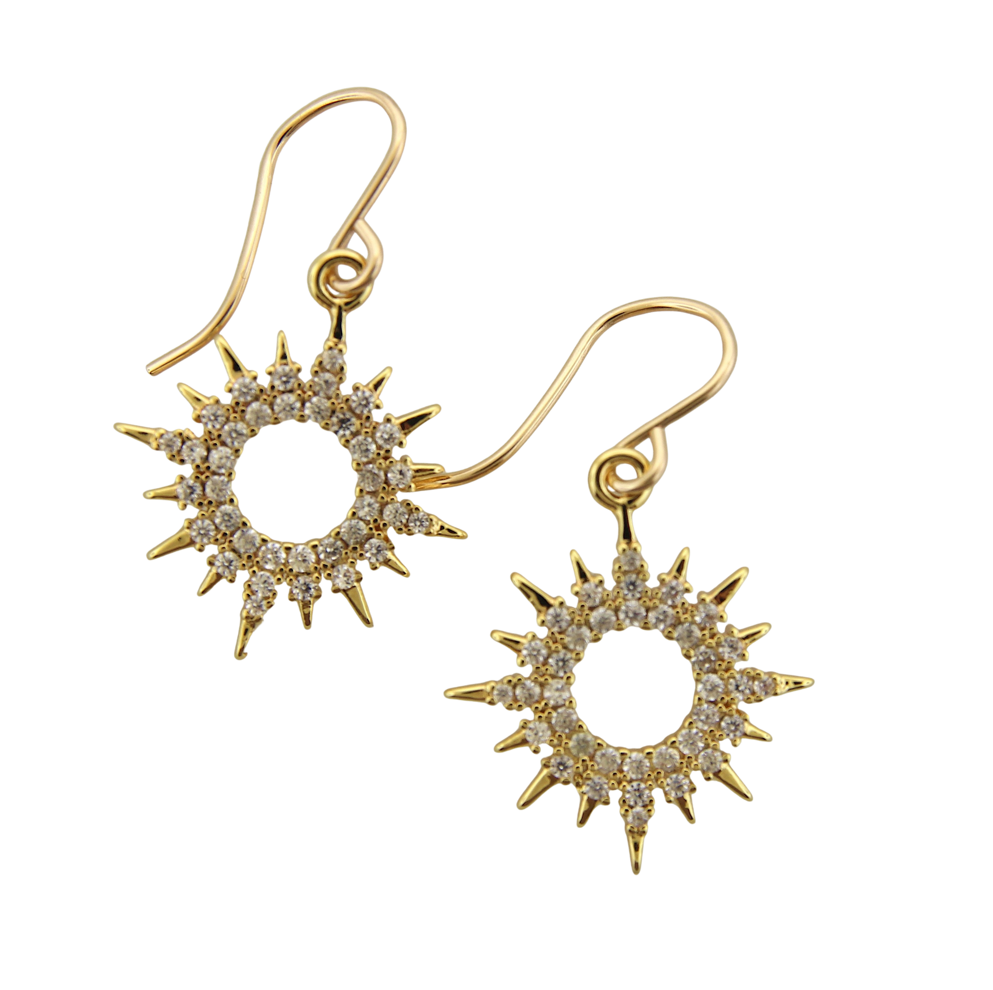 CZ Sun Burst Earrings