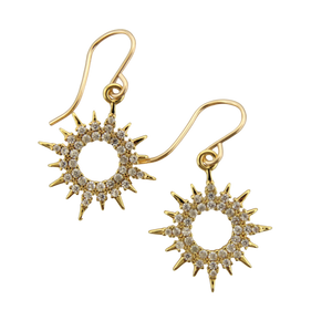 CZ Sun Burst Earrings