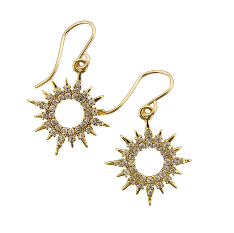 CZ Sun Burst Earrings