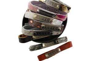 Leather Love Cuff Bracelet