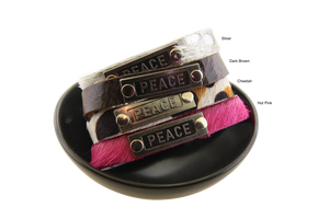 Peace Leather Cuff Bracelets