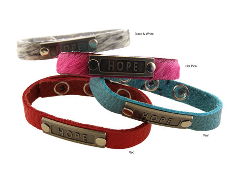 Hope Leather Cuff Bracelets
