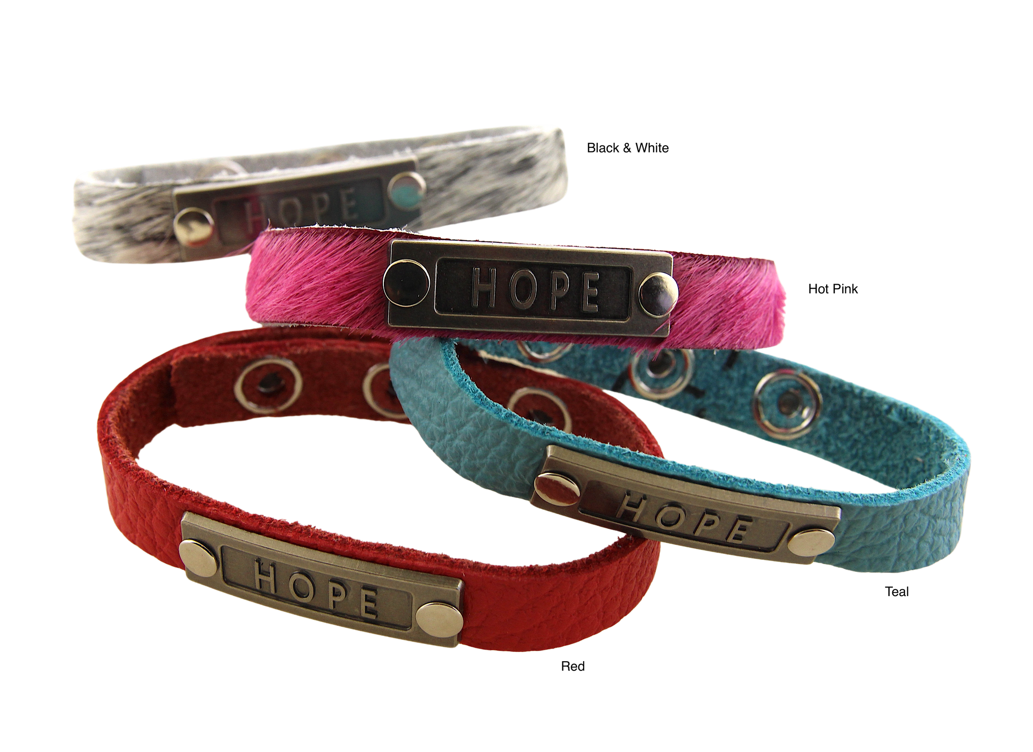 Hope Leather Cuff Bracelets