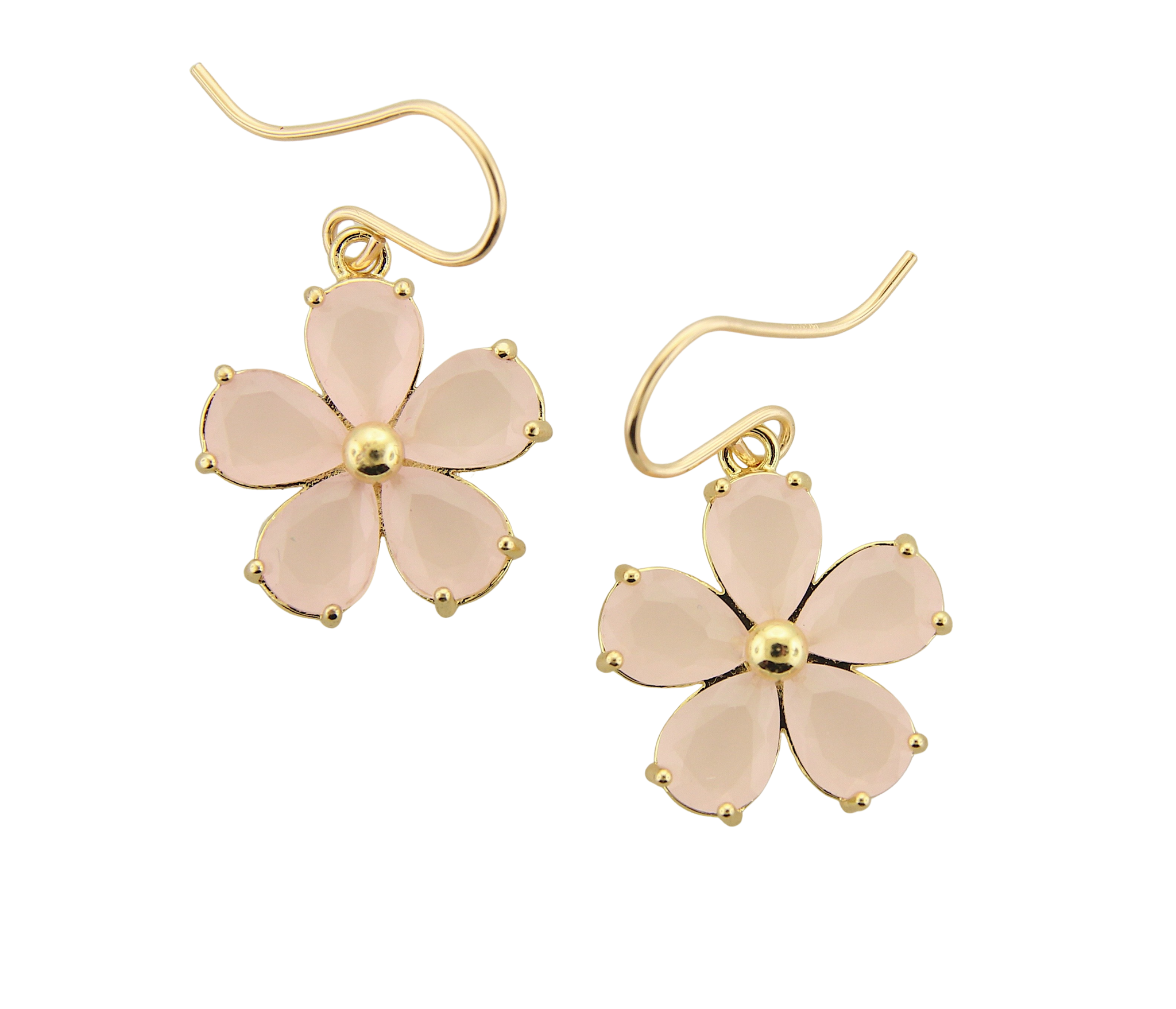Acrylic Flower Earrings - Pearl White