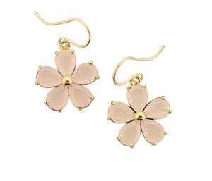 Acrylic Flower Earrings - Pearl White
