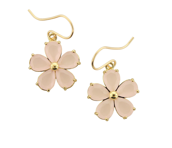 Acrylic Flower Earrings - Pearl White