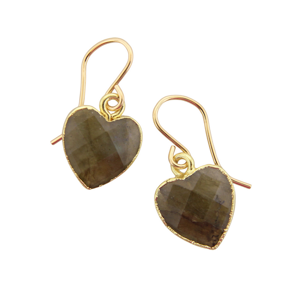 Gemstone Heart Earrings