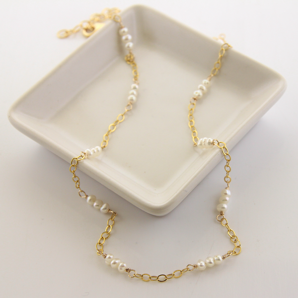 Lexi-Freshwater Pearls on Gold-filled Chain