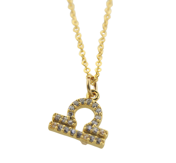 Libra CZ Zodiac Necklace