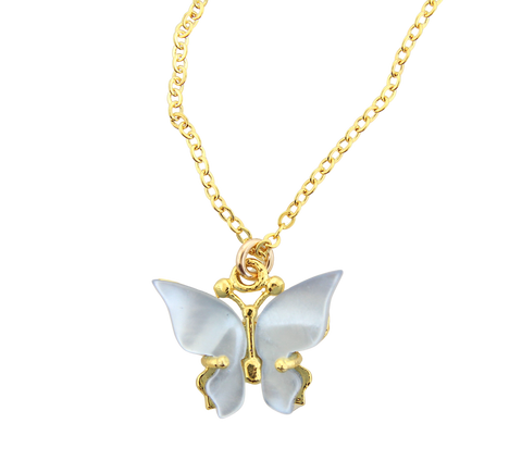 Light Blue Butterfly Necklace