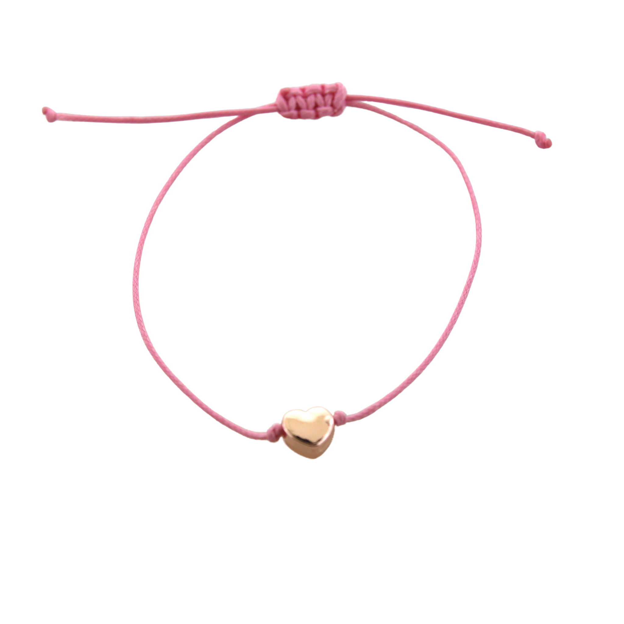 Pink String Heart Bracelet