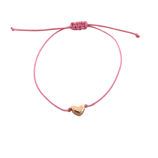 Pink String Heart Bracelet