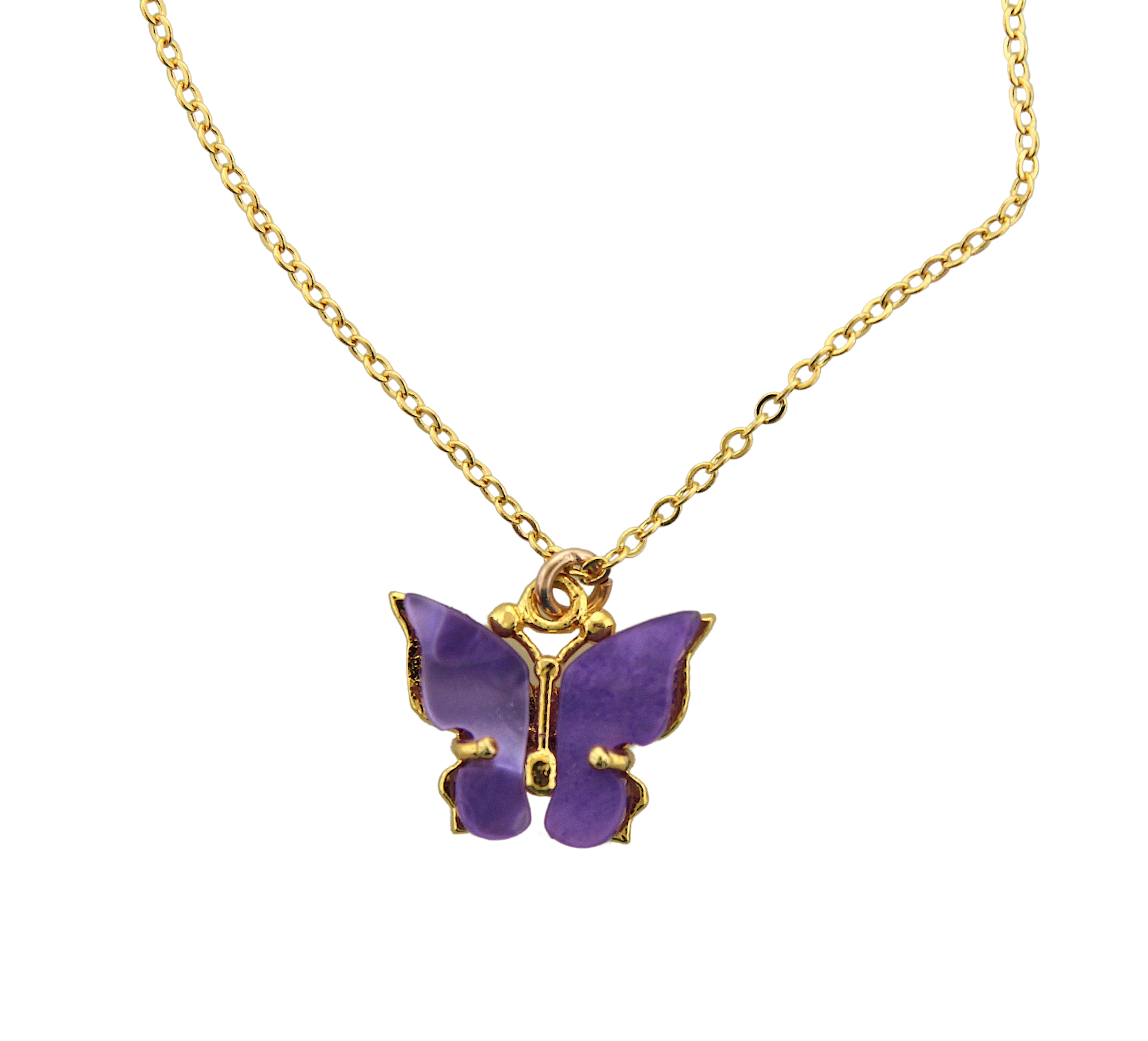 Light Purple  Butterfly Necklace