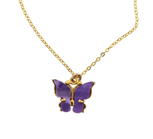 Light Purple  Butterfly Necklace