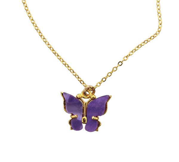 Light Purple  Butterfly Necklace