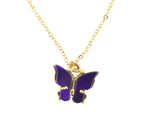 Purple Butterfly Necklace