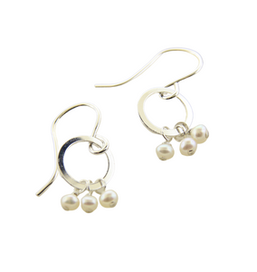 Shine Silver Earrings - Fresh Water Pearls
