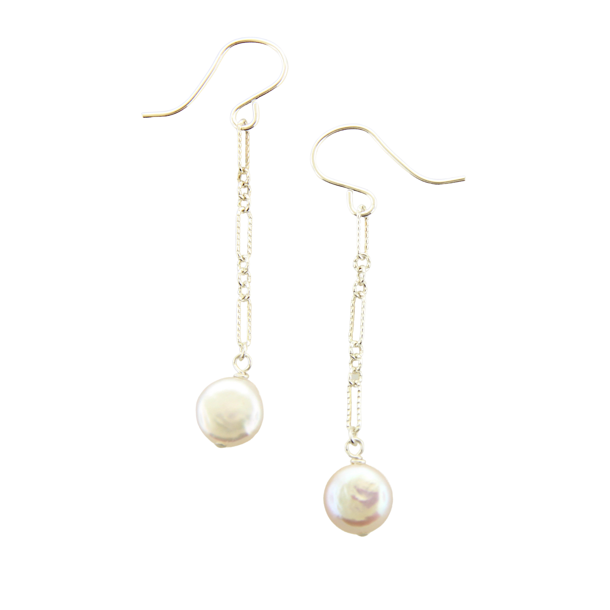 Starlight Silver Earrings - Coin Pearl