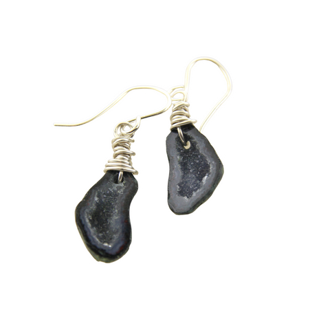 Geode Druzy Earrings - Sterling SIlver