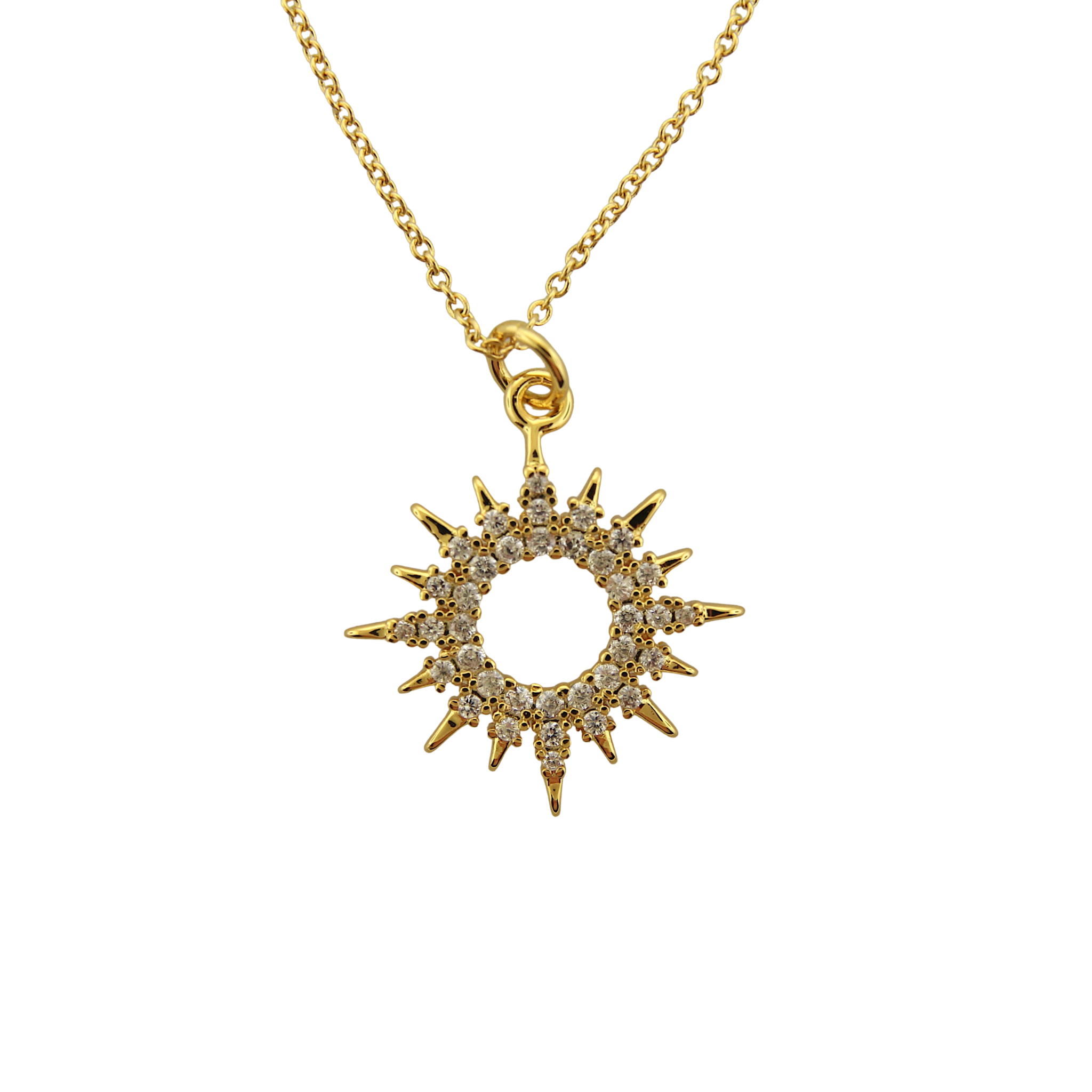 CZ Sun Burst Necklace