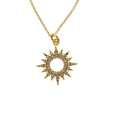 CZ Sun Burst Necklace