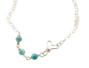 Sweet & Simple Heart Necklace - Sterling Silver & Amazonite