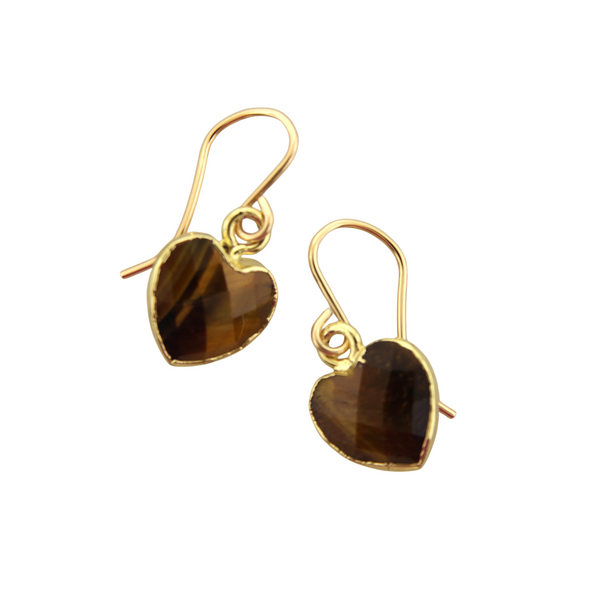 Gemstone Heart Earrings