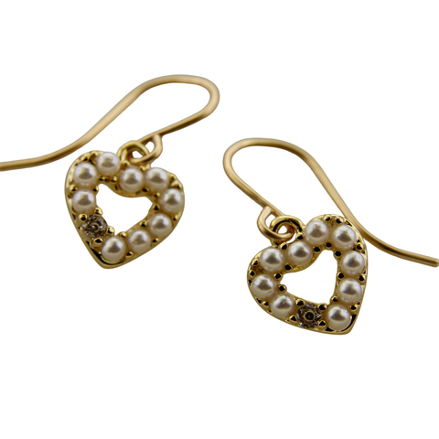 Tiny Pearl Heart Earring