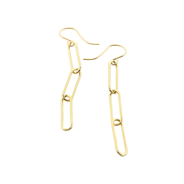 Triple link Earrings - Gold-filled