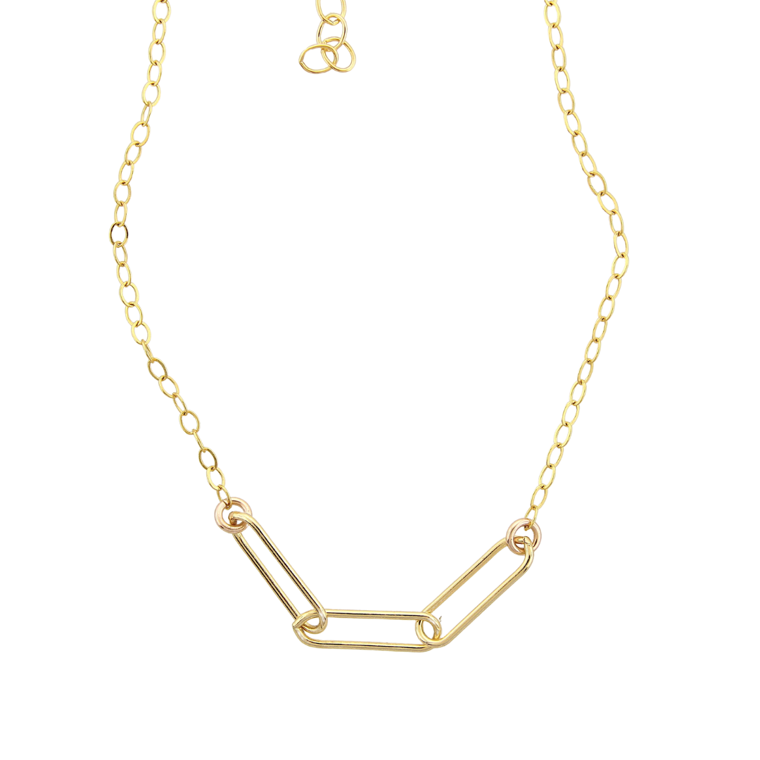 Triple link Necklace - Gold-filled