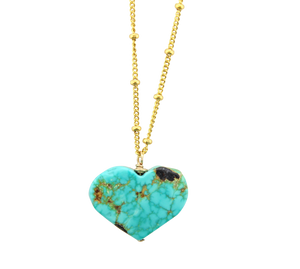 Turquoise Heart Necklace - 14K Gold-filled
