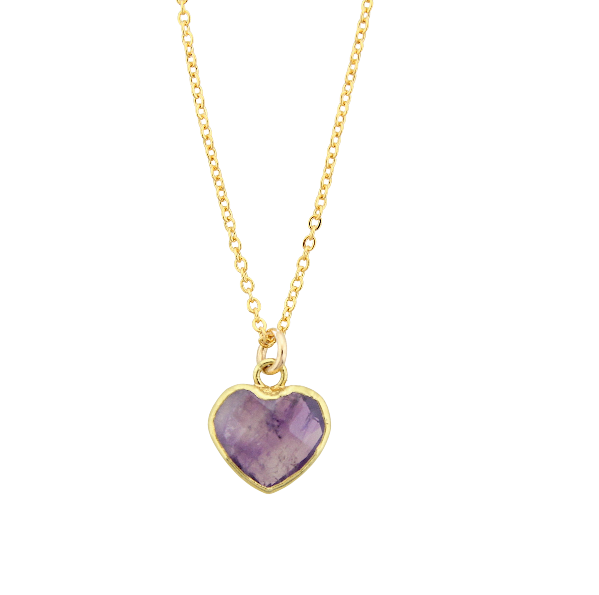 Vermeil Heart Necklace - Amethyst