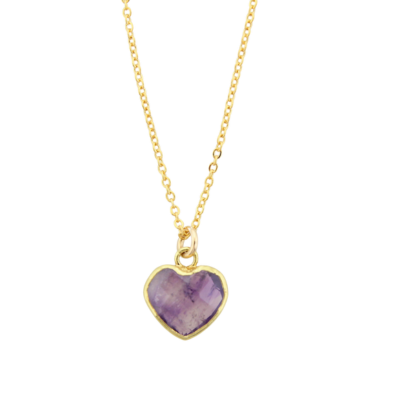 Vermeil Heart Necklace - Amethyst