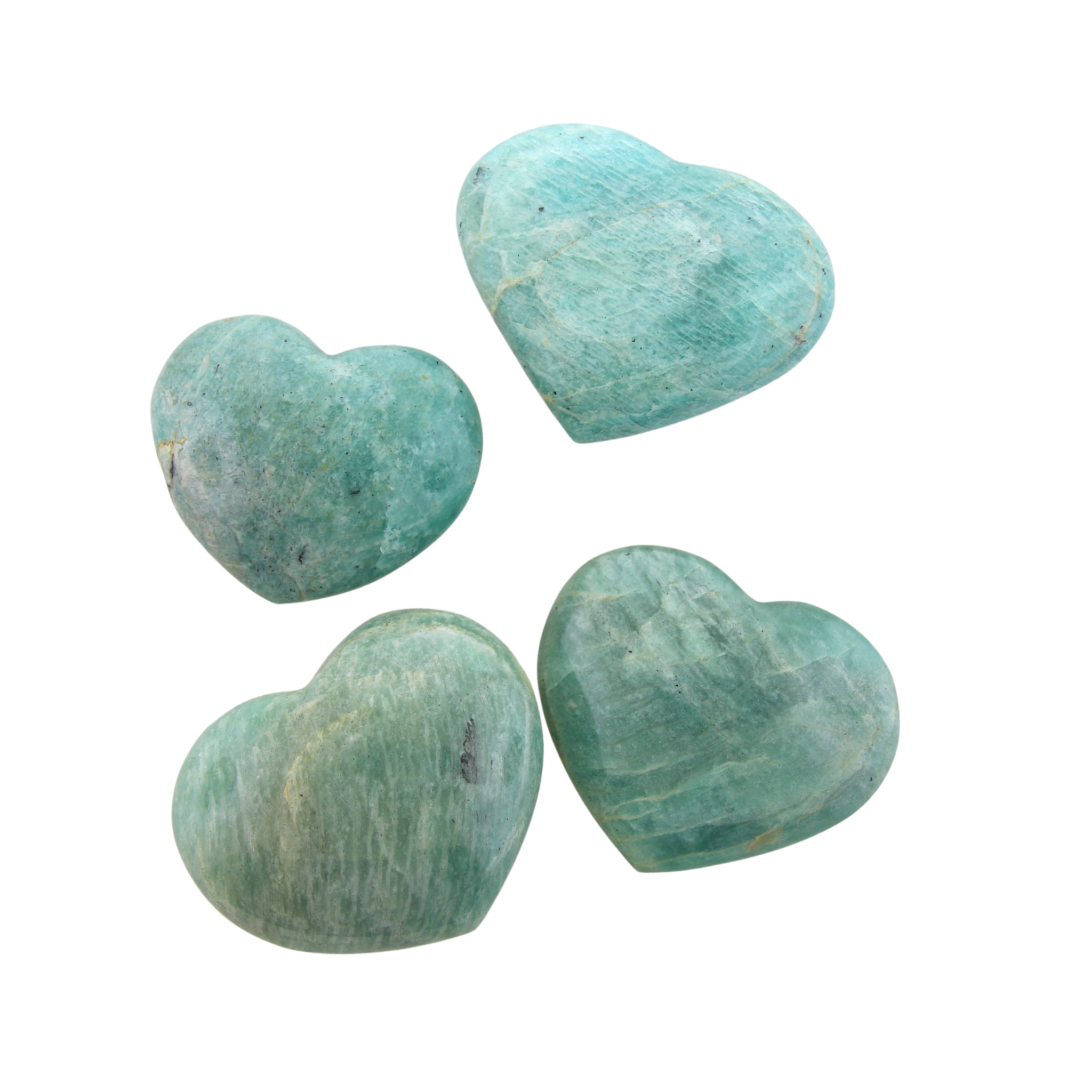 Large Heart Palm Stones - Amazonite